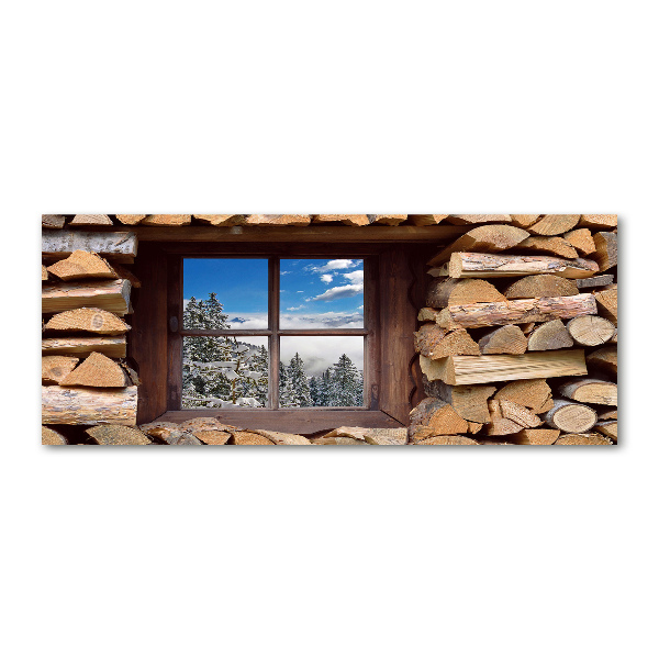 Acrylbild Fotodruck Winter draußen vor dem Fenster