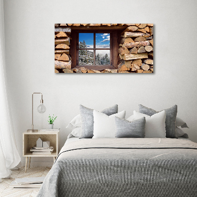 Acrylbild Fotodruck Winter draußen vor dem Fenster