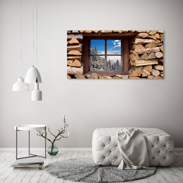 Acrylbild Fotodruck Winter draußen vor dem Fenster