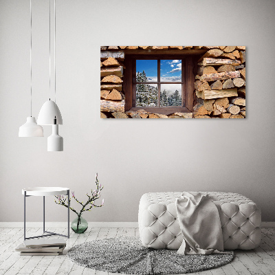 Acrylbild Fotodruck Winter draußen vor dem Fenster