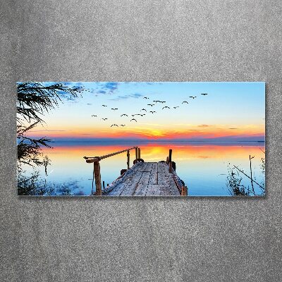 Foto auf Acryl Pier am See