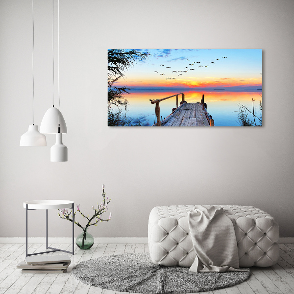 Foto auf Acryl Pier am See