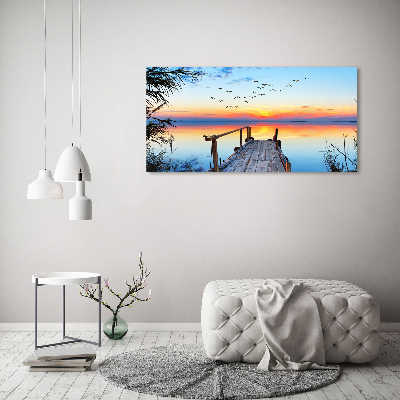 Foto auf Acryl Pier am See