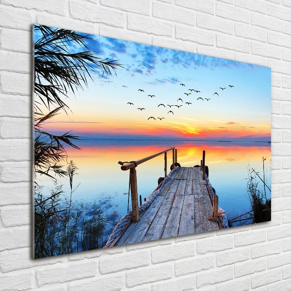 Foto auf Acryl Pier am See