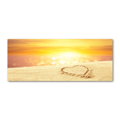 Bild auf Acrylglas Herz im Sand