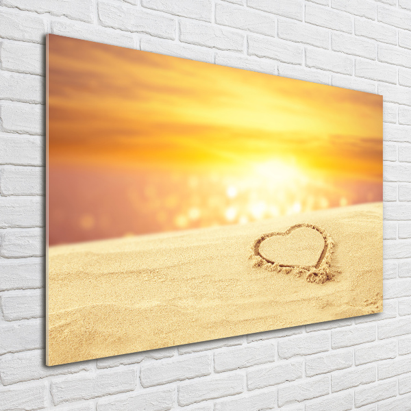 Bild auf Acrylglas Herz im Sand