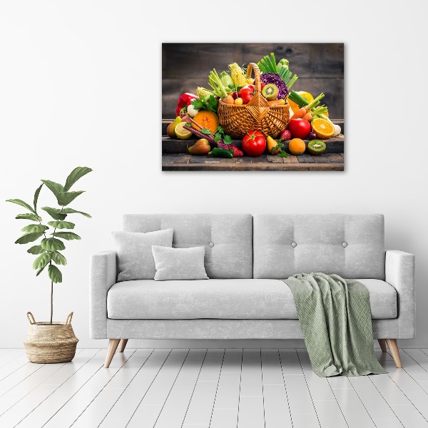 Acrylbild Fotodruck Obst- und Gemüsekorb