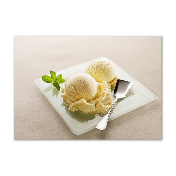 Acrylbild Fotodruck Eiscreme auf einem Teller