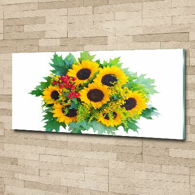 Bild auf Acrylglas Ein Strauß Sonnenblumen