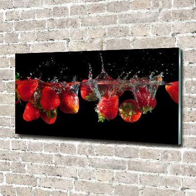 Bild auf Acrylglas Erdbeeren unter Wasser