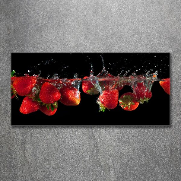 Bild auf Acrylglas Erdbeeren unter Wasser