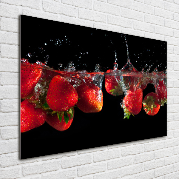 Bild auf Acrylglas Erdbeeren unter Wasser