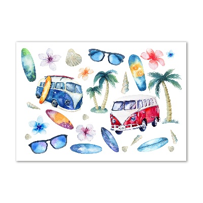 Acrylbild Fotodruck Surfsymbole