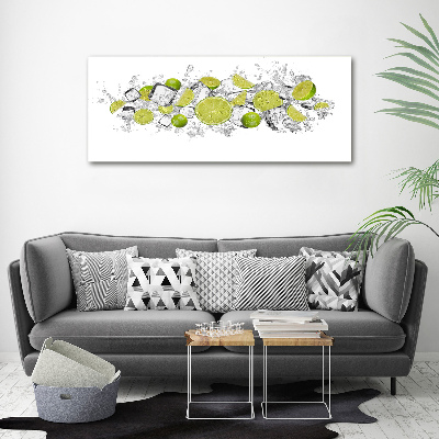 Acrylbild Fotodruck Limetten-Eiswürfel