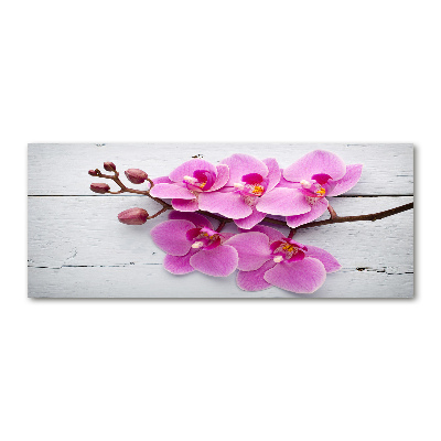 Bild auf Acrylglas Orchidee auf Holz