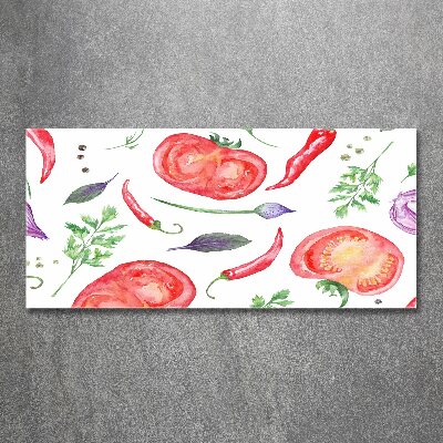 Foto auf Acryl Tomaten und Gewürze