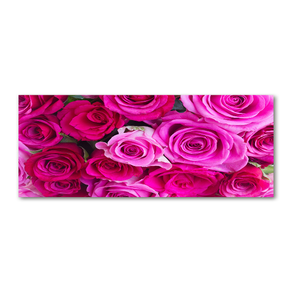 Acrylglas-Druck Strauß aus rosa Rosen