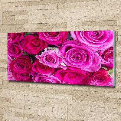 Acrylglas-Druck Strauß aus rosa Rosen