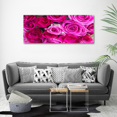 Acrylglas-Druck Strauß aus rosa Rosen