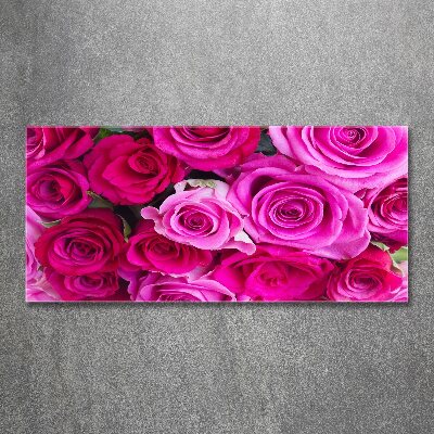 Acrylglas-Druck Strauß aus rosa Rosen