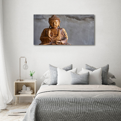 Acrylbild Fotodruck Buddha aus Holz