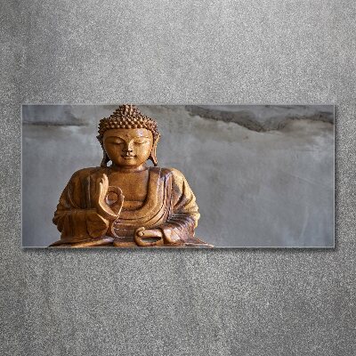 Acrylbild Fotodruck Buddha aus Holz