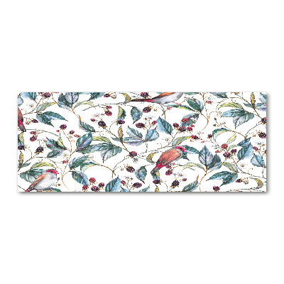 Foto auf Acryl Brombeeren und Vögel