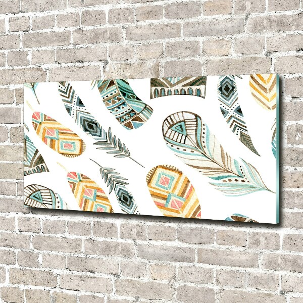 Acrylglas-Druck Ethnische Federn