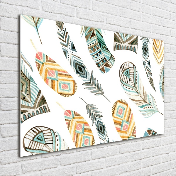 Acrylglas-Druck Ethnische Federn