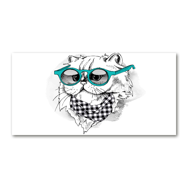 Acrylglas-Druck Katze mit Brille