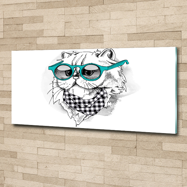 Acrylglas-Druck Katze mit Brille