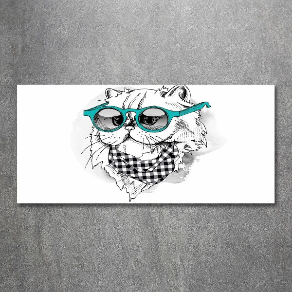 Acrylglas-Druck Katze mit Brille
