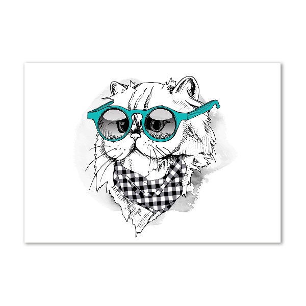 Acrylglas-Druck Katze mit Brille