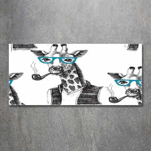 Bild auf Acrylglas Giraffe mit Brille