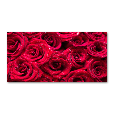 Acrylbild Fotodruck Tropfen auf Rosen