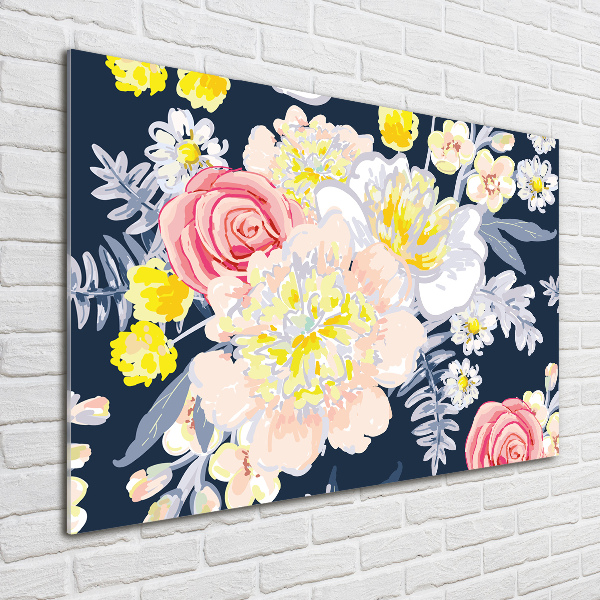 Acrylbild Fotodruck Blumenmuster