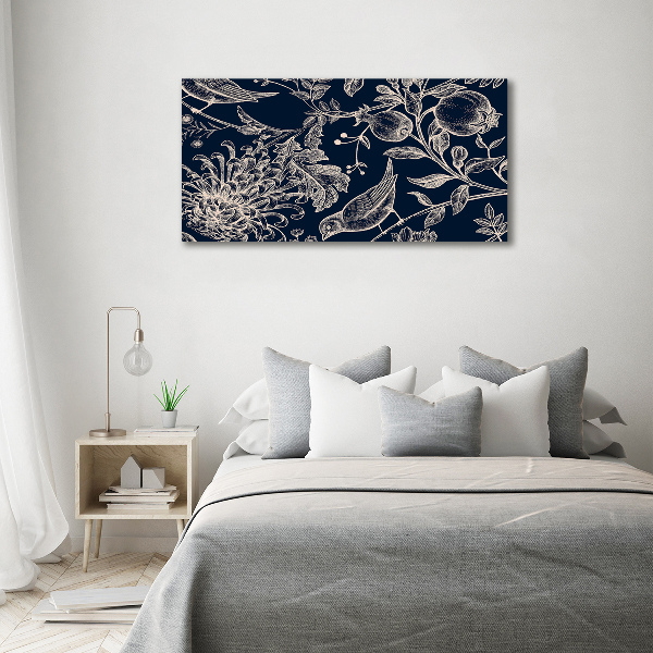 Acrylglas-Druck Blumen und Vögel