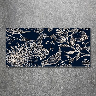 Acrylglas-Druck Blumen und Vögel