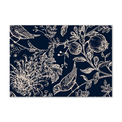 Acrylglas-Druck Blumen und Vögel