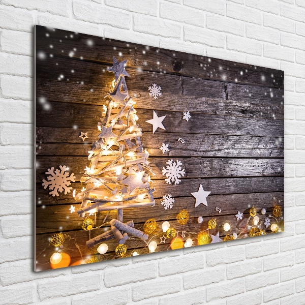 Acrylglas-Druck Beleuchteter Weihnachtsbaum