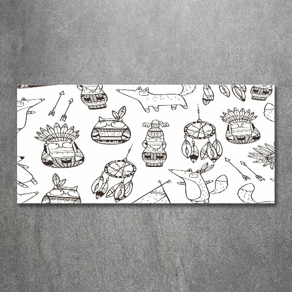 Acrylglas-Druck Indische Eulen