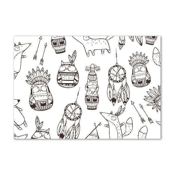 Acrylglas-Druck Indische Eulen