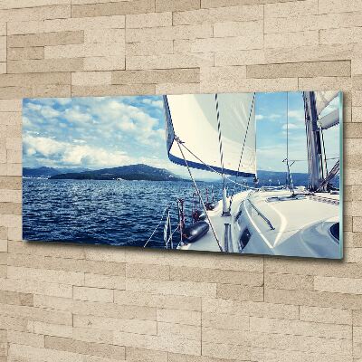 Acrylbild Fotodruck Eine Yacht gegen das Meer