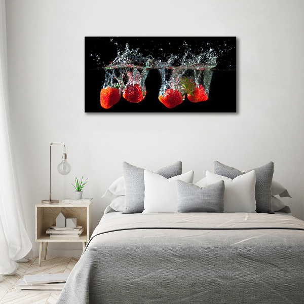 Foto auf Acryl Erdbeeren unter Wasser