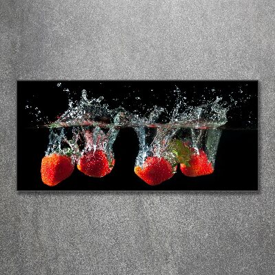 Foto auf Acryl Erdbeeren unter Wasser