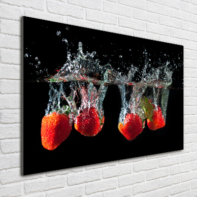 Foto auf Acryl Erdbeeren unter Wasser