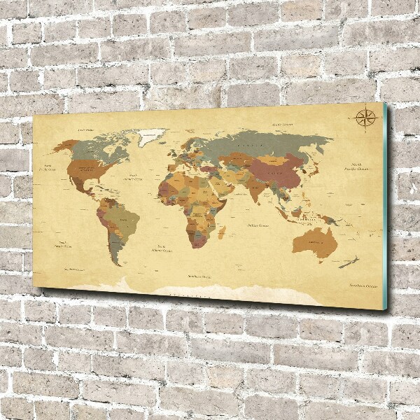 Acrylglas-Druck Politische Karte