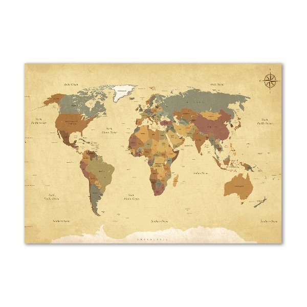 Acrylglas-Druck Politische Karte