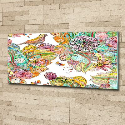 Acrylbild Fotodruck Vogel und Ornamente