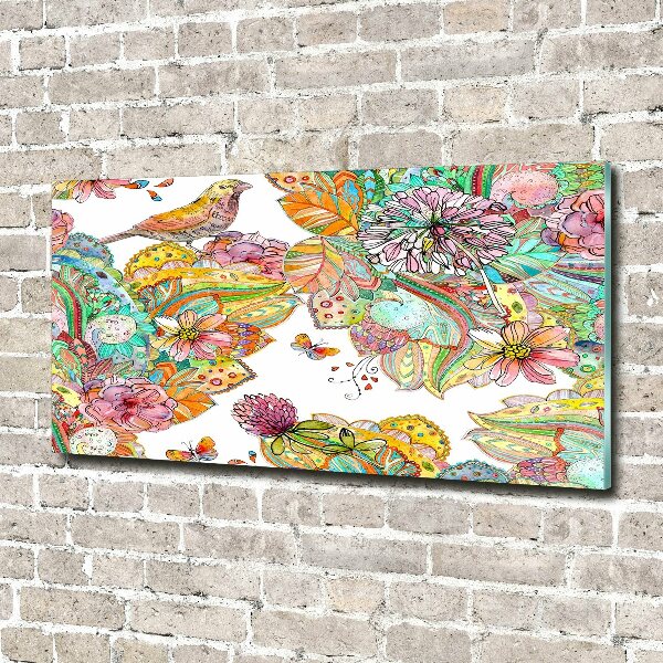 Acrylbild Fotodruck Vogel und Ornamente